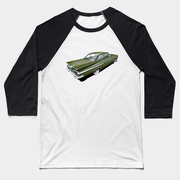 1959 Chevrolet Impalain Highland Green Baseball T-Shirt by candcretro